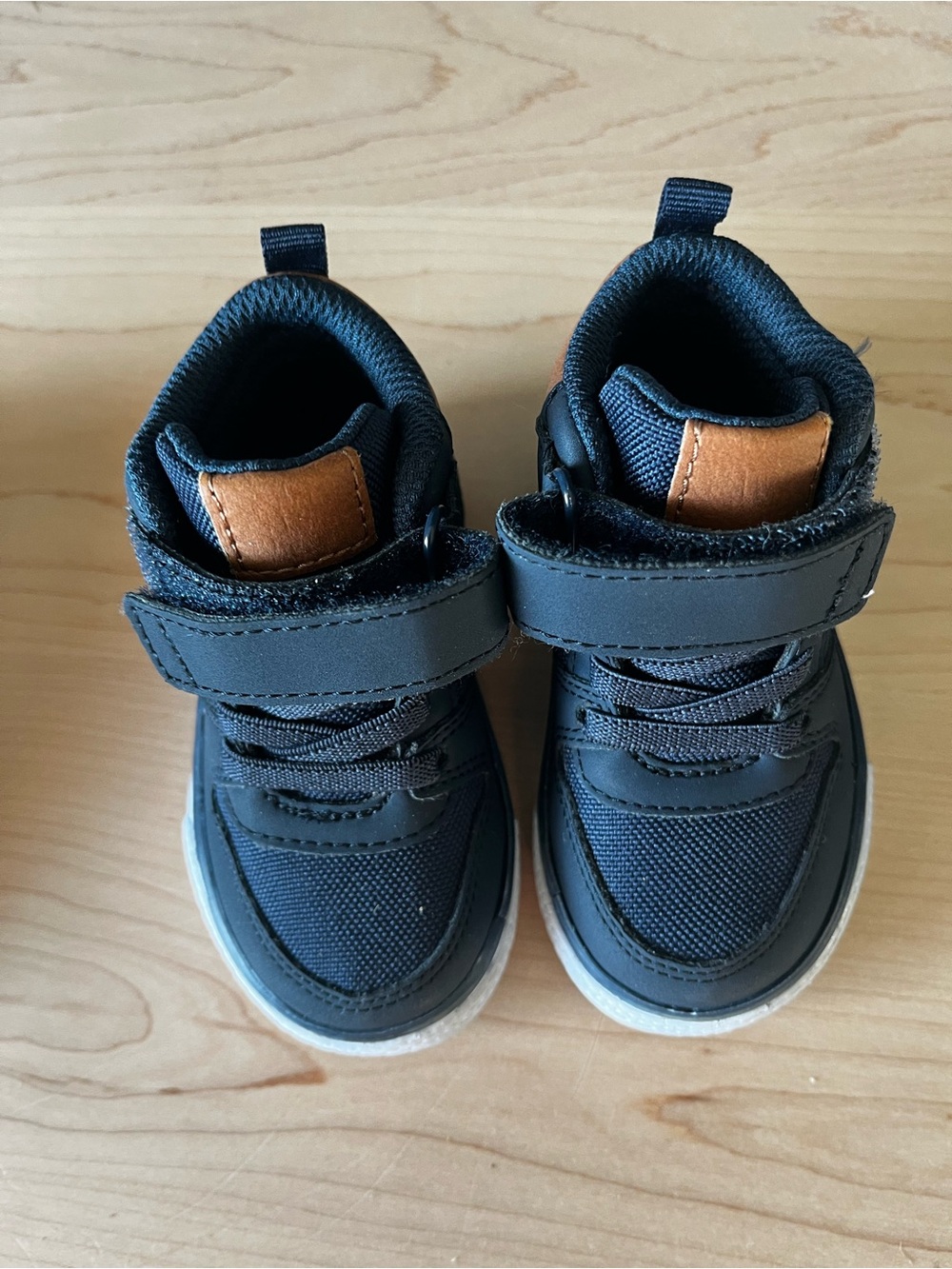 The Children's Place Navy and Brown Toddler High-Top Sneakers